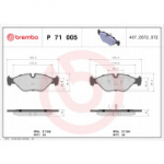 Piduriklotsi komplekt, ketaspidur BREMBO P 71 005