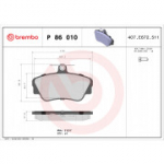 Piduriklotsi komplekt, ketaspidur BREMBO P 86 010