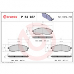 Piduriklotsi komplekt, ketaspidur BREMBO P 54 037