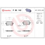 Piduriklotsi komplekt, ketaspidur BREMBO P 85 142