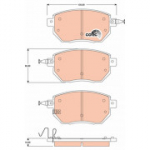 Piduriklotsi komplekt, ketaspidur TRW GDB3416