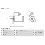 Starter BOSCH 0 986 016 300