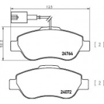 Piduriklotsi komplekt, ketaspidur BREMBO P 24 150