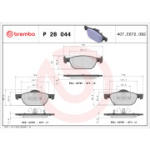 Piduriklotsi komplekt, ketaspidur BREMBO P 28 044X