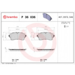 Piduriklotsi komplekt, ketaspidur BREMBO P 36 036