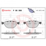 Piduriklotsi komplekt, ketaspidur BREMBO P 06 066