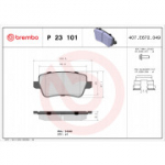 Piduriklotsi komplekt, ketaspidur BREMBO P 23 101