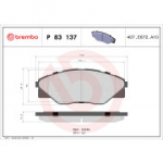 Piduriklotsi komplekt, ketaspidur BREMBO P 83 137