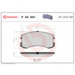 Piduriklotsi komplekt, ketaspidur BREMBO P 54 041