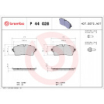 Piduriklotsi komplekt, ketaspidur BREMBO P 44 028