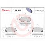 Piduriklotsi komplekt, ketaspidur BREMBO P 54 043