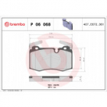 Piduriklotsi komplekt, ketaspidur BREMBO P 06 068