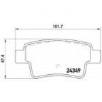Piduriklotsi komplekt, ketaspidur BREMBO P 23 104