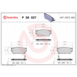 Piduriklotsi komplekt, ketaspidur BREMBO P 56 027
