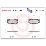 Piduriklotsi komplekt, ketaspidur BREMBO P 83 140