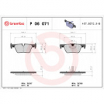 Piduriklotsi komplekt, ketaspidur BREMBO P 06 071