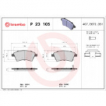 Piduriklotsi komplekt, ketaspidur BREMBO P 23 105