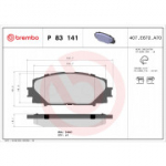Piduriklotsi komplekt, ketaspidur BREMBO P 83 141