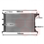 Radiaator, mootorijahutus VAN WEZEL 37002242