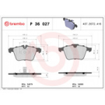 Piduriklotsi komplekt, ketaspidur BREMBO P 36 027