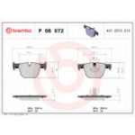 Piduriklotsi komplekt, ketaspidur BREMBO P 06 072