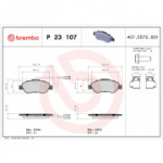 Piduriklotsi komplekt, ketaspidur BREMBO P 23 107