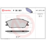 Piduriklotsi komplekt, ketaspidur BREMBO P 30 001