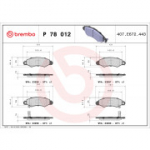 Piduriklotsi komplekt, ketaspidur BREMBO P 78 012