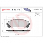 Piduriklotsi komplekt, ketaspidur BREMBO P 83 145
