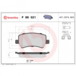 Piduriklotsi komplekt, ketaspidur BREMBO P 86 021