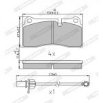 Piduriklotsi komplekt, ketaspidur FERODO FDB4195