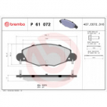 Piduriklotsi komplekt, ketaspidur BREMBO P 61 072