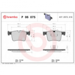 Piduriklotsi komplekt, ketaspidur BREMBO P 06 075