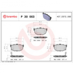 Piduriklotsi komplekt, ketaspidur BREMBO P 30 003