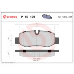 Piduriklotsi komplekt, ketaspidur BREMBO P 50 126