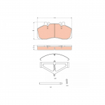 Piduriklotsi komplekt, ketaspidur TRW GDB5004