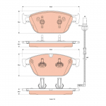 Piduriklotsi komplekt, ketaspidur TRW GDB1884