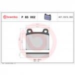 Piduriklotsi komplekt, ketaspidur BREMBO P 85 002