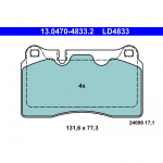 Piduriklotsi komplekt, ketaspidur ATE 13.0470-4833.2