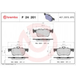 Piduriklotsi komplekt, ketaspidur BREMBO P 24 201