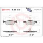 Piduriklotsi komplekt, ketaspidur BREMBO P 06 078