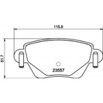Piduriklotsi komplekt, ketaspidur HELLA 8DB 355 009-081