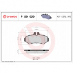 Piduriklotsi komplekt, ketaspidur BREMBO P 50 020