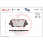 Piduriklotsi komplekt, ketaspidur BREMBO P 44 021