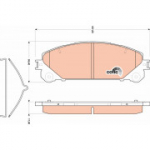 Piduriklotsi komplekt, ketaspidur TRW GDB3484
