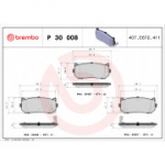 Piduriklotsi komplekt, ketaspidur BREMBO P 30 008