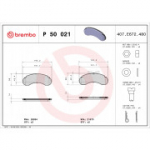 Piduriklotsi komplekt, ketaspidur BREMBO P 50 021