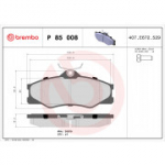 Piduriklotsi komplekt, ketaspidur BREMBO P 85 008