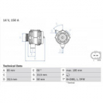 Generaator BOSCH 0 986 047 550