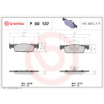 Piduriklotsi komplekt, ketaspidur BREMBO P 50 137